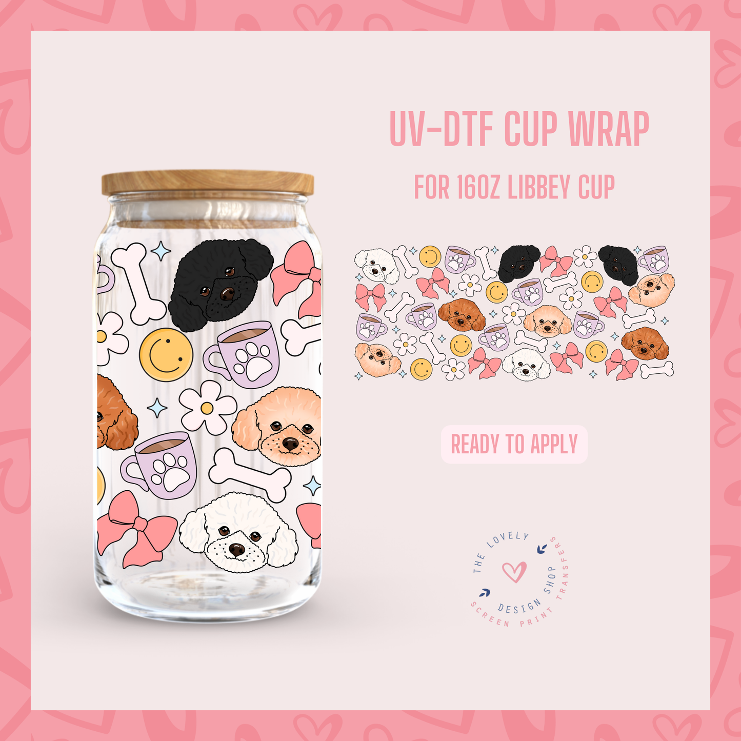 Goldendoodle - UV DTF 16 oz Libbey Cup Wrap - Nov 4