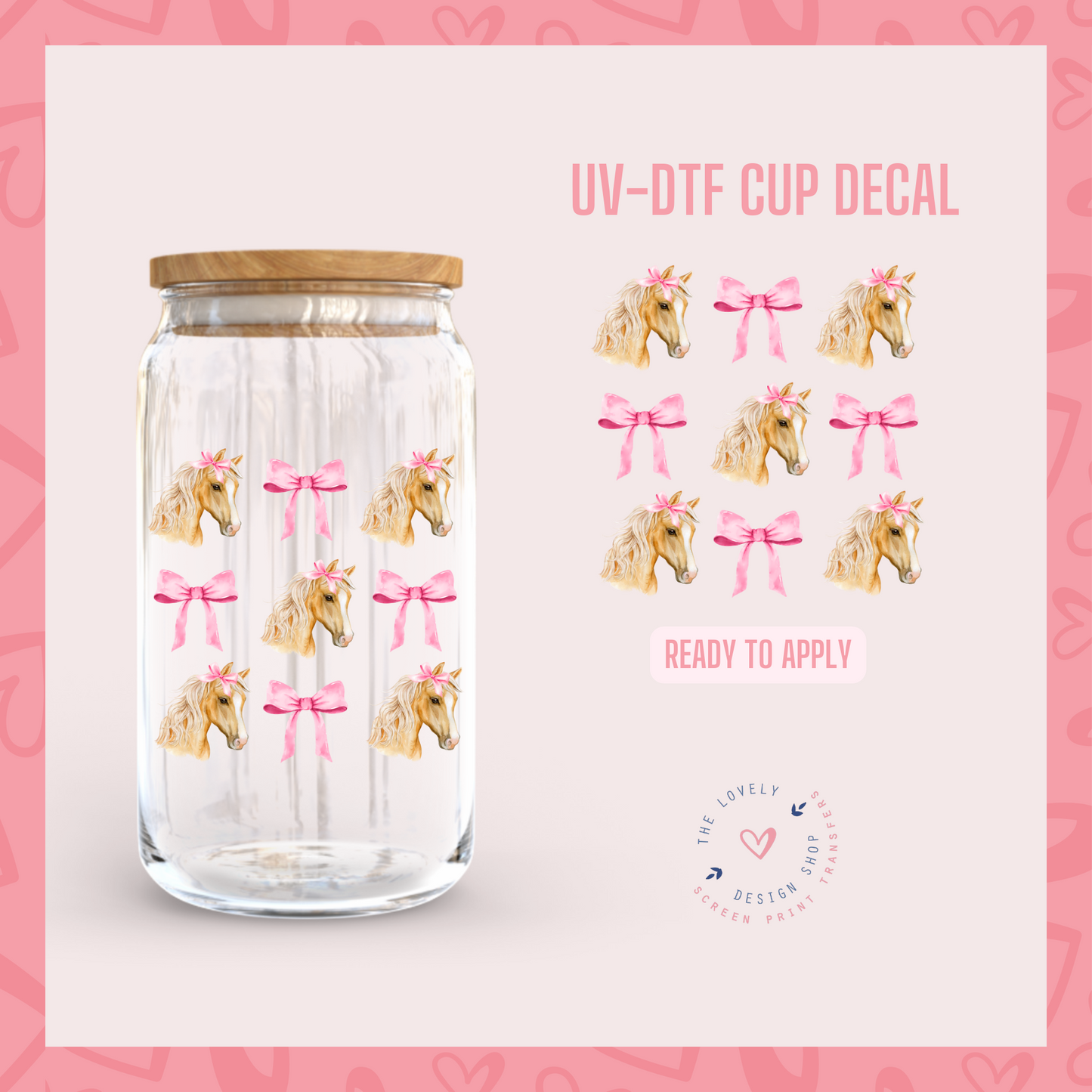 Coquette Horse - UV DTF Cup Decal (Ready to Ship) Apr 1