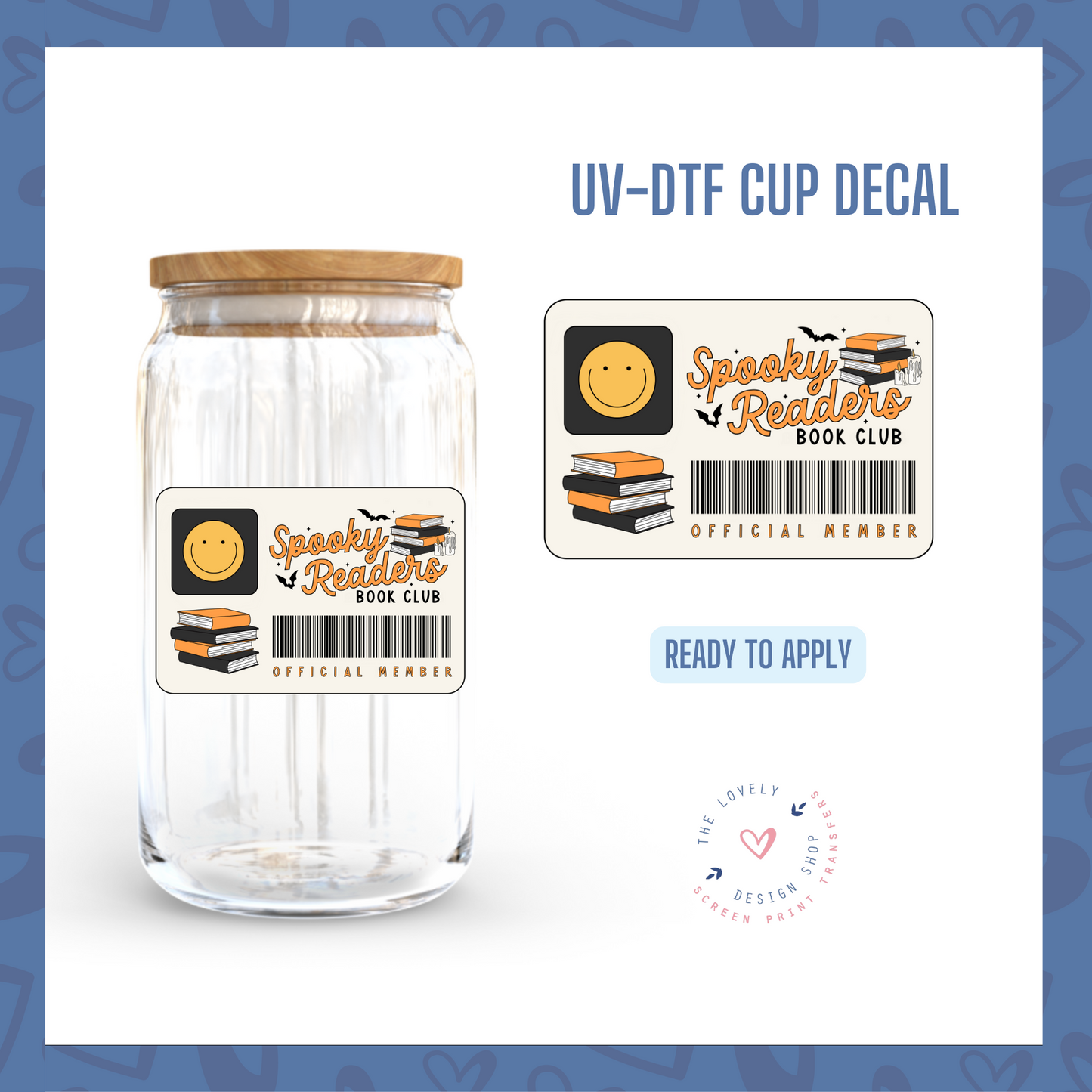 Spooky Reader Book Club Card - UV DTF Cup Decal - Sep 3