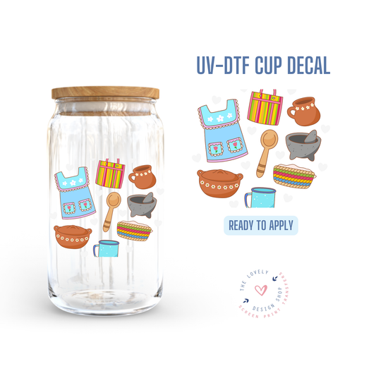 Hispanic Kitchen Elements - UV DTF Cup Decal - Jul 15