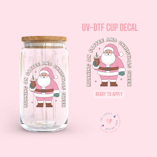 Running On Coffee And Christmas Cheer - UV DTF Cup Decal - Sep 16