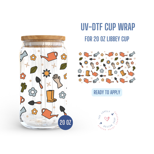 Gardening - UV DTF 20 oz Libbey Cup Wrap (Ready to Ship) May 13