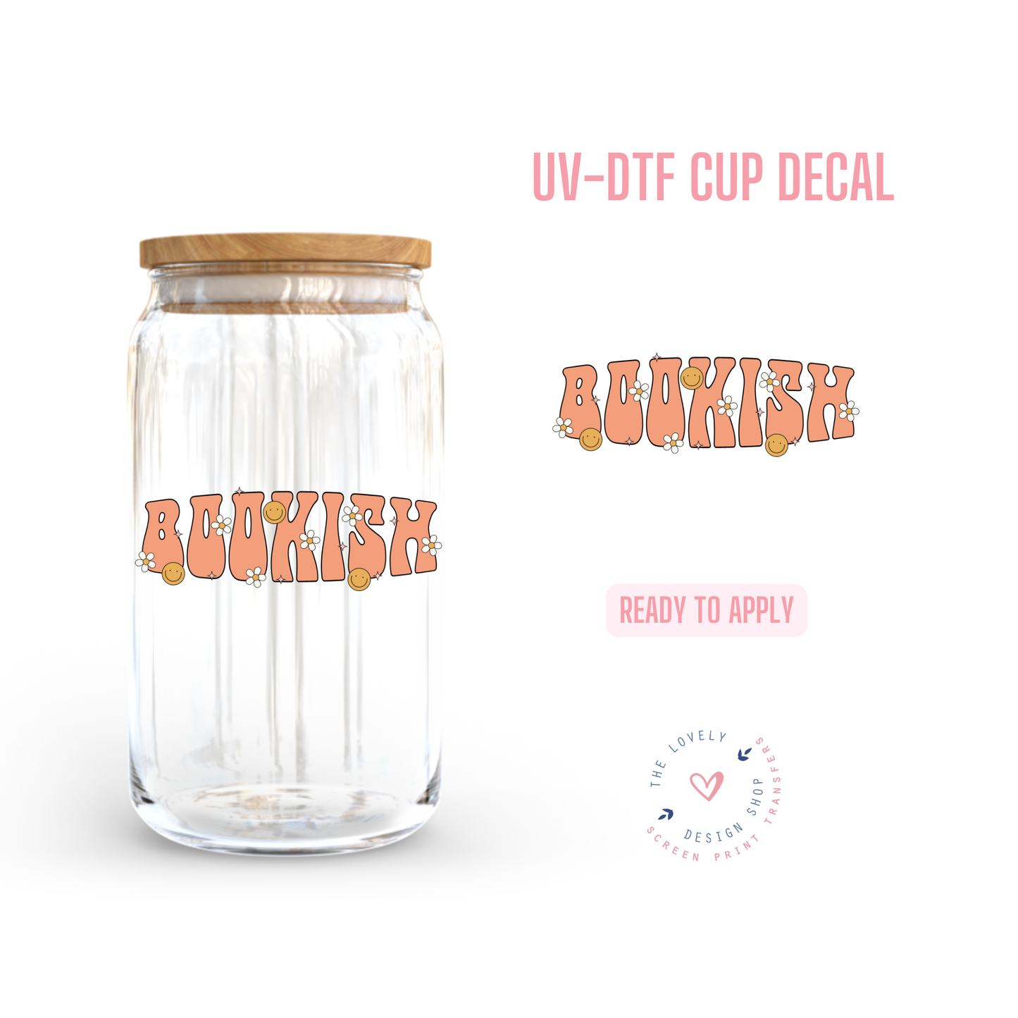 Bookish - UV DTF Cup Decal (Ready to Ship) May 28