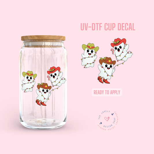 Christmas Cowboy Ghosts - UV DTF Cup Decal - Oct 15