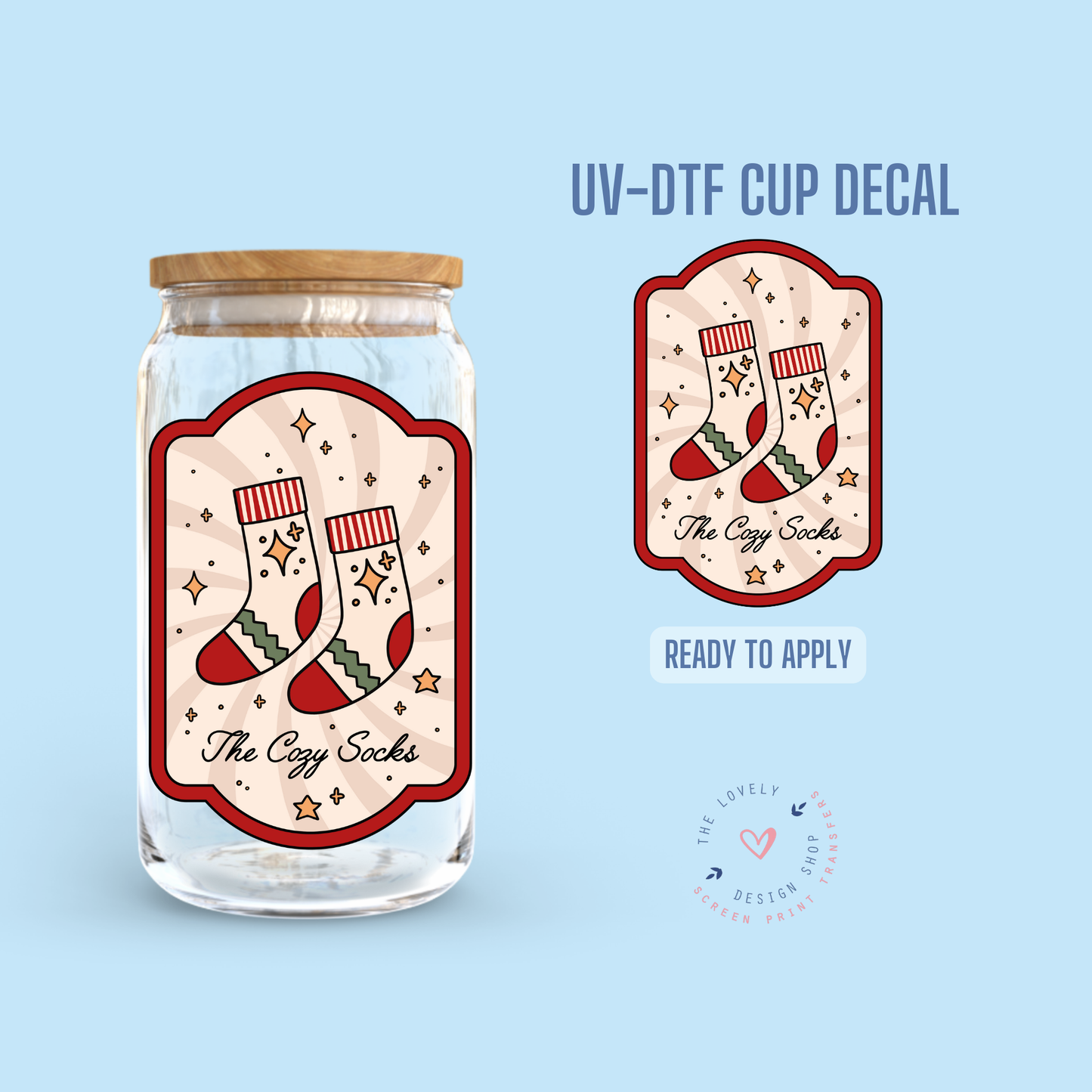 The Cozy Socks Label - UV DTF Cup Decal - Sep 30