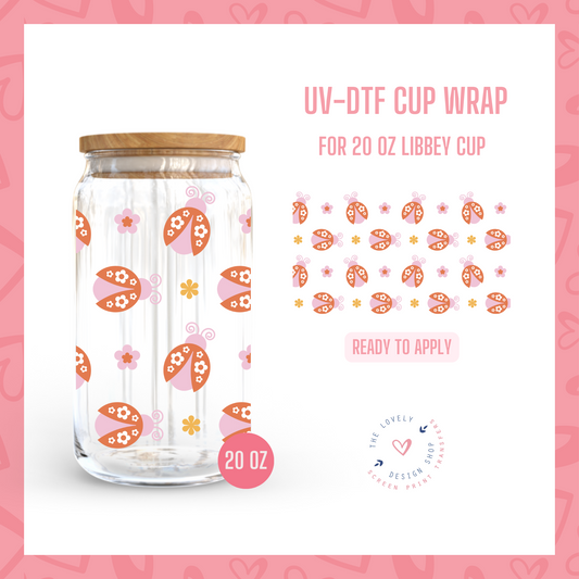 Lady Bugs - UV DTF 20 oz Libbey Cup Wrap (Ready to Ship) Mar 19