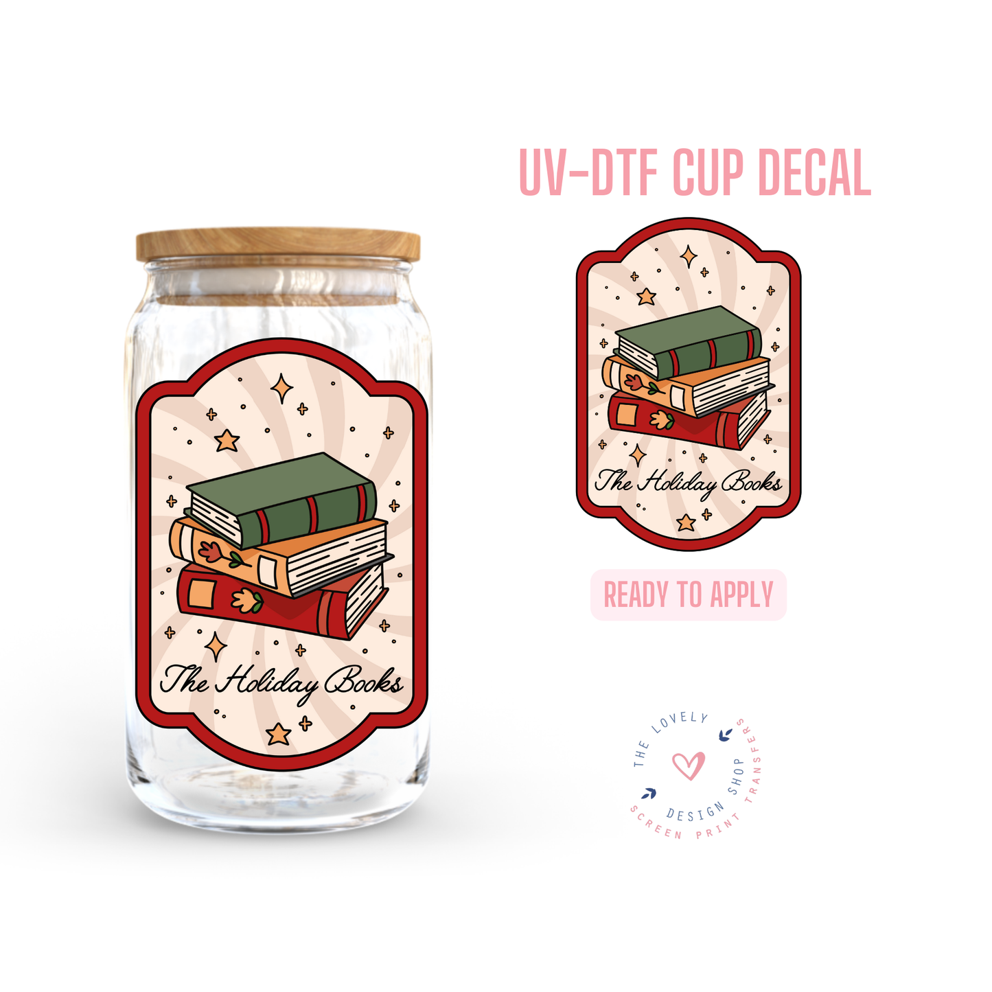 The Holiday Books Label - UV DTF Cup Decal - Sep 30