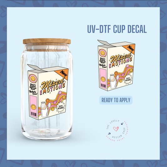 Mixed Emotions Cereal - UV DTF Cup Decal - Dec 2