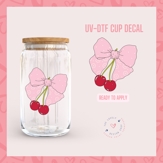 Cherry Bow - UV DTF Cup Decal - Dec 9