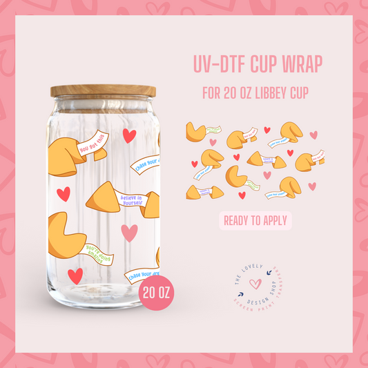 Fortune Cookies - UV DTF 20 oz Libbey Cup Wrap (Ready to Ship) Mar 19