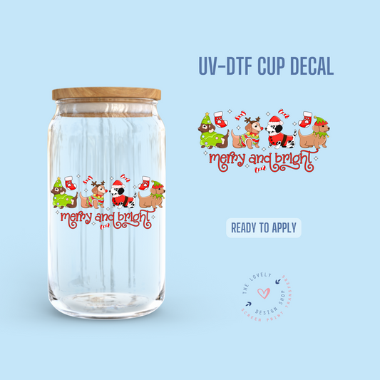 Dogs Merry And Bright - UV DTF Cup Decal - Oct 8