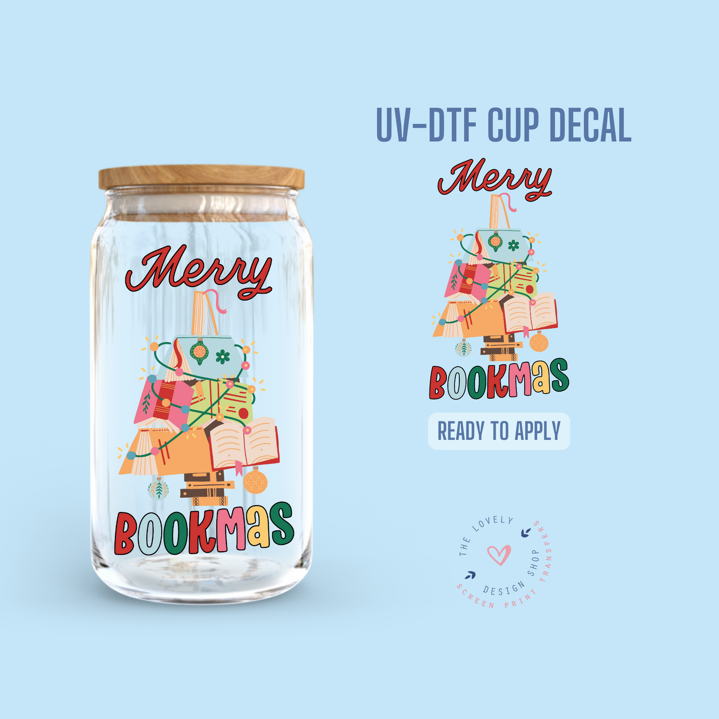 Merry Bookmas - UV DTF Cup Decal - Oct 28