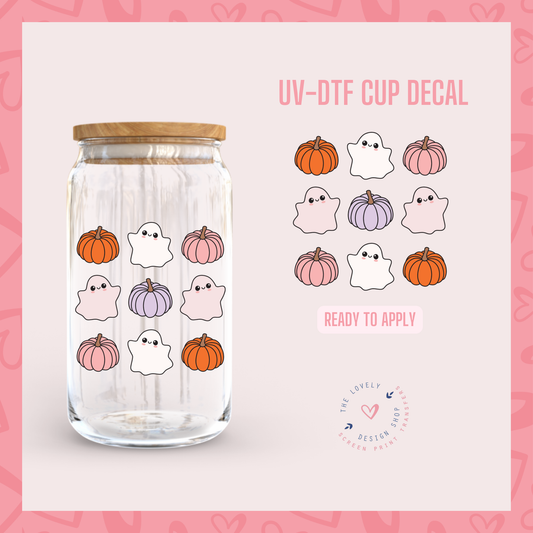 Cutie Ghosts & Pumpkins - UV DTF Cup Decal (Ready to Ship) Jun 24