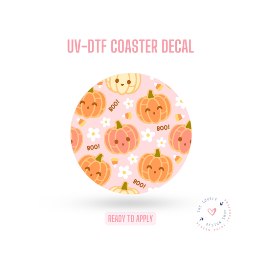 Cute Concha Pumpkins - UV DTF Coaster Decal - Sep 23