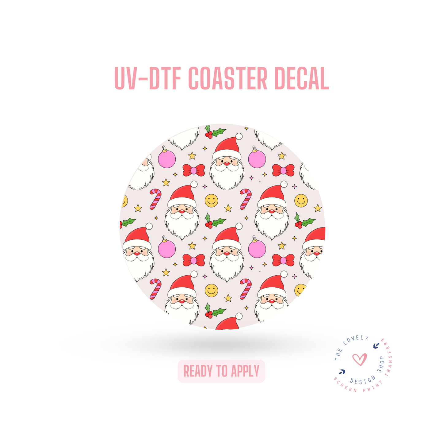 Festive Santas - UV DTF Coaster Decal - Oct 28