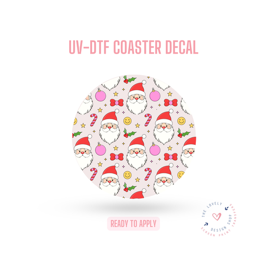 Festive Santas - UV DTF Coaster Decal - Oct 28