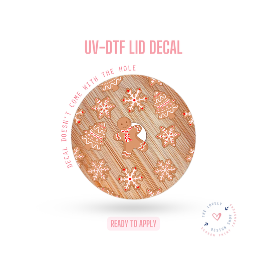 Classic Gingerbread Cookies - UV DTF Lid Decal - Nov 18