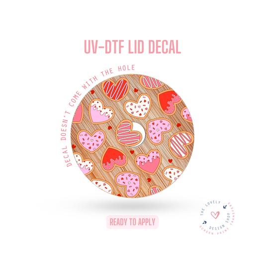 Valentine Sugar Cookies - UV DTF Lid Decal - Dec 31