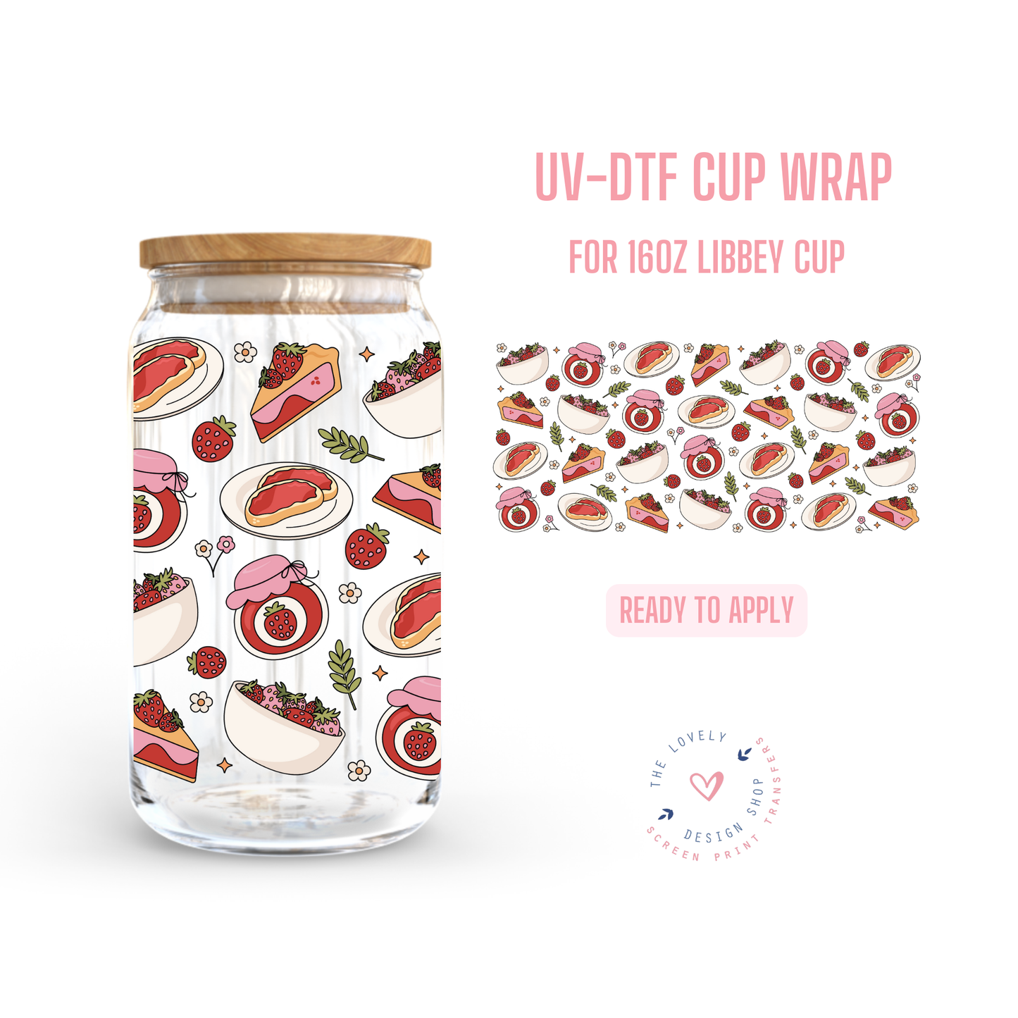 Berry Delicious - UV DTF 16 oz Libbey Cup Wrap - Dec 2