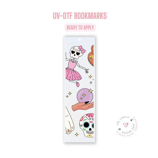 Cute Skellies and Ghosts - UV DTF Bookmark Decal - Jul 22