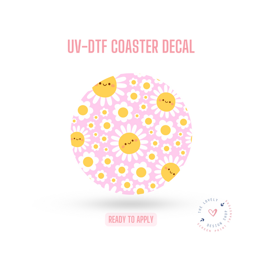 Happy Happy Daisies - UV DTF Coaster Decal (Ready to Ship) Apr 22