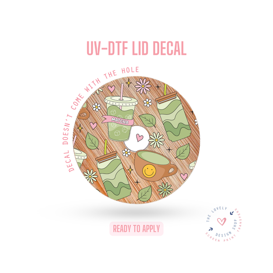 Iced Matcha Drinks - UV DTF Lid Decal - Jul 22