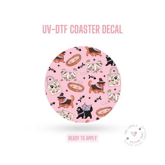 Halloween Cats - UV DTF Coaster Decal - Aug 19