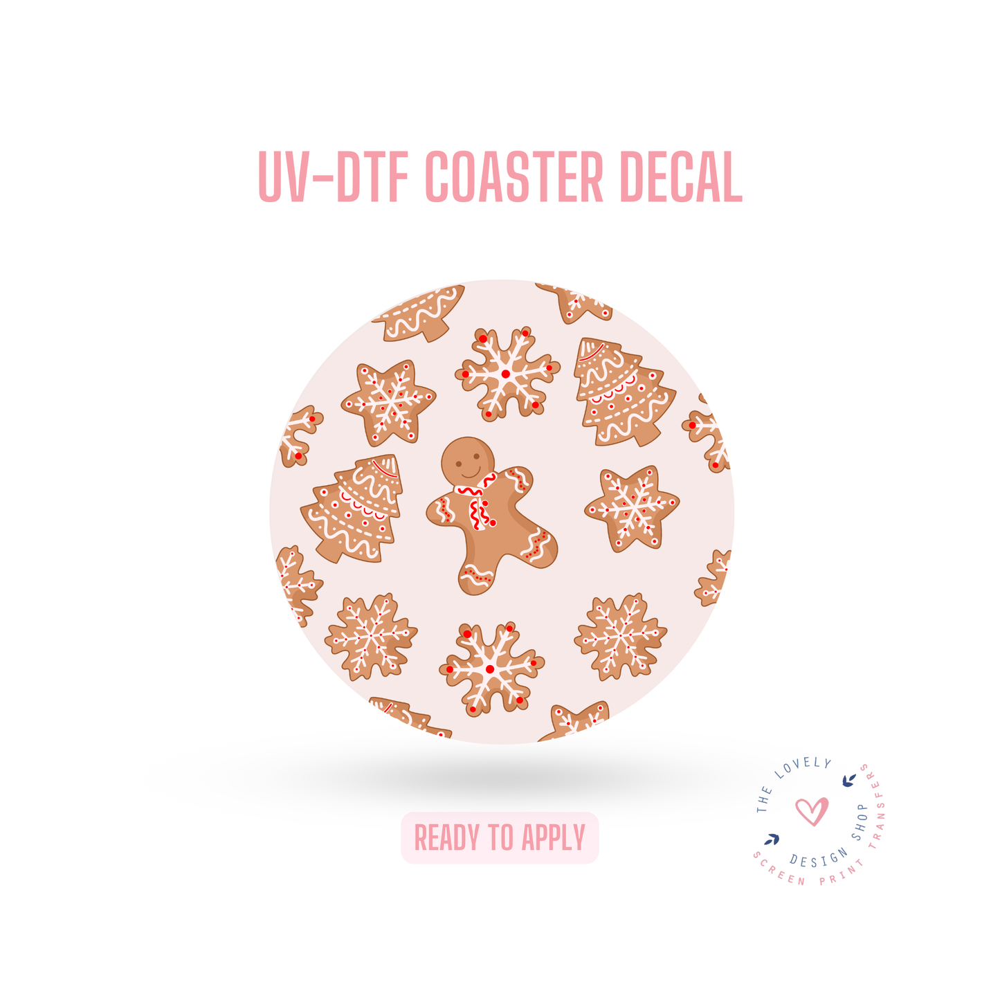 Classic Gingerbread Cookies - UV DTF Coaster Decal - Nov 18