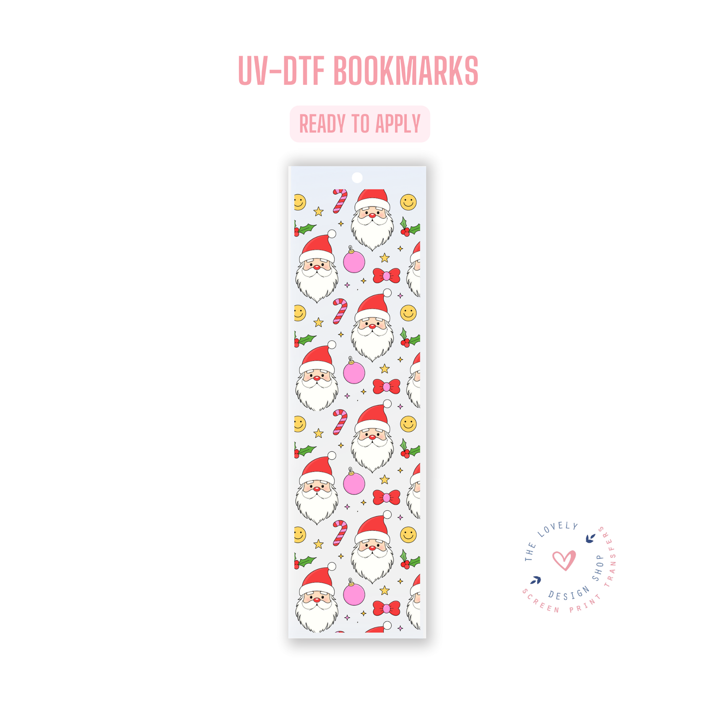 Festive Santas - UV DTF Bookmark Decal - Oct 28