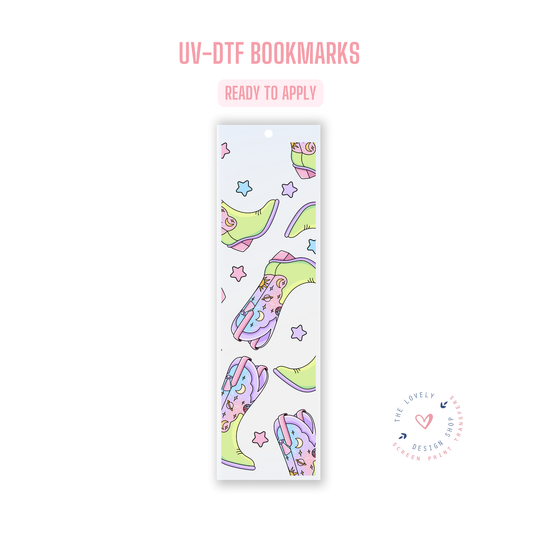 Cosmic Cowgirl Boots - UV DTF Bookmark Decal - Jul 15