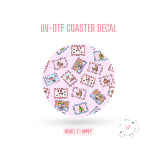 Christmas Stamps - UV DTF Coaster Decal - Nov 12