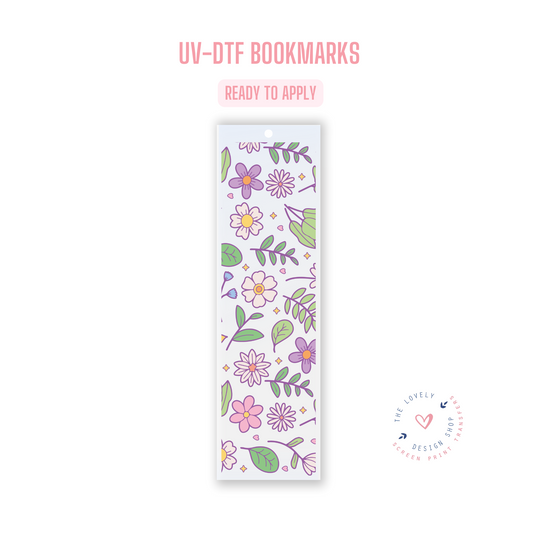 Flowers & Leaves - UV DTF Bookmark Decal (Ready to Ship) Apr 22