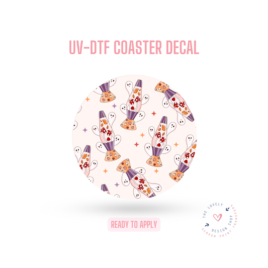 Ghost Lava Lamp - UV DTF Coaster Decal - Aug 12