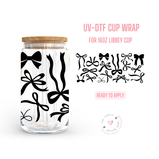 Black Tie Theme - UV DTF 16 oz Libbey Cup Wrap - Dec 16