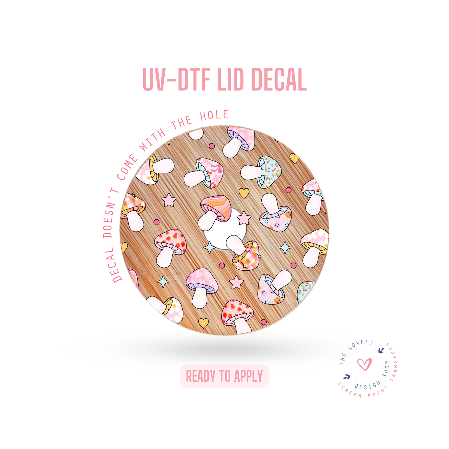 Pastel Pattern Mushrooms - UV DTF Lid Decal - Sep 9