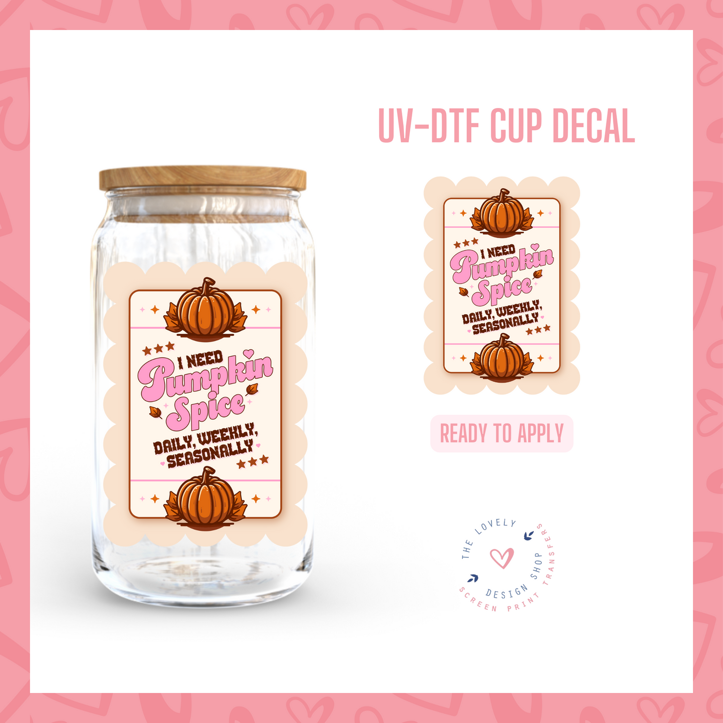 Pumpkin Spice Label - UV DTF Cup Decal - Sep 23