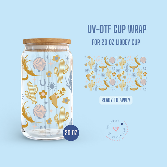 Coastal Cowboy - UV DTF 20 oz Libbey Cup Wrap (Ready to Ship) Mar 4