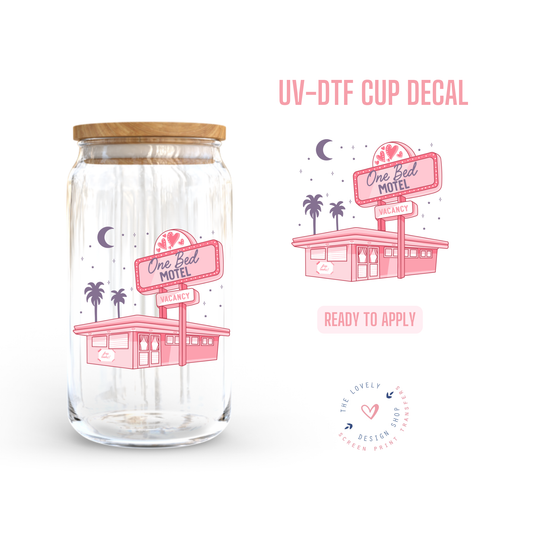 One Bed Motel - UV DTF Cup Decal (Ready to Ship) Jul 1