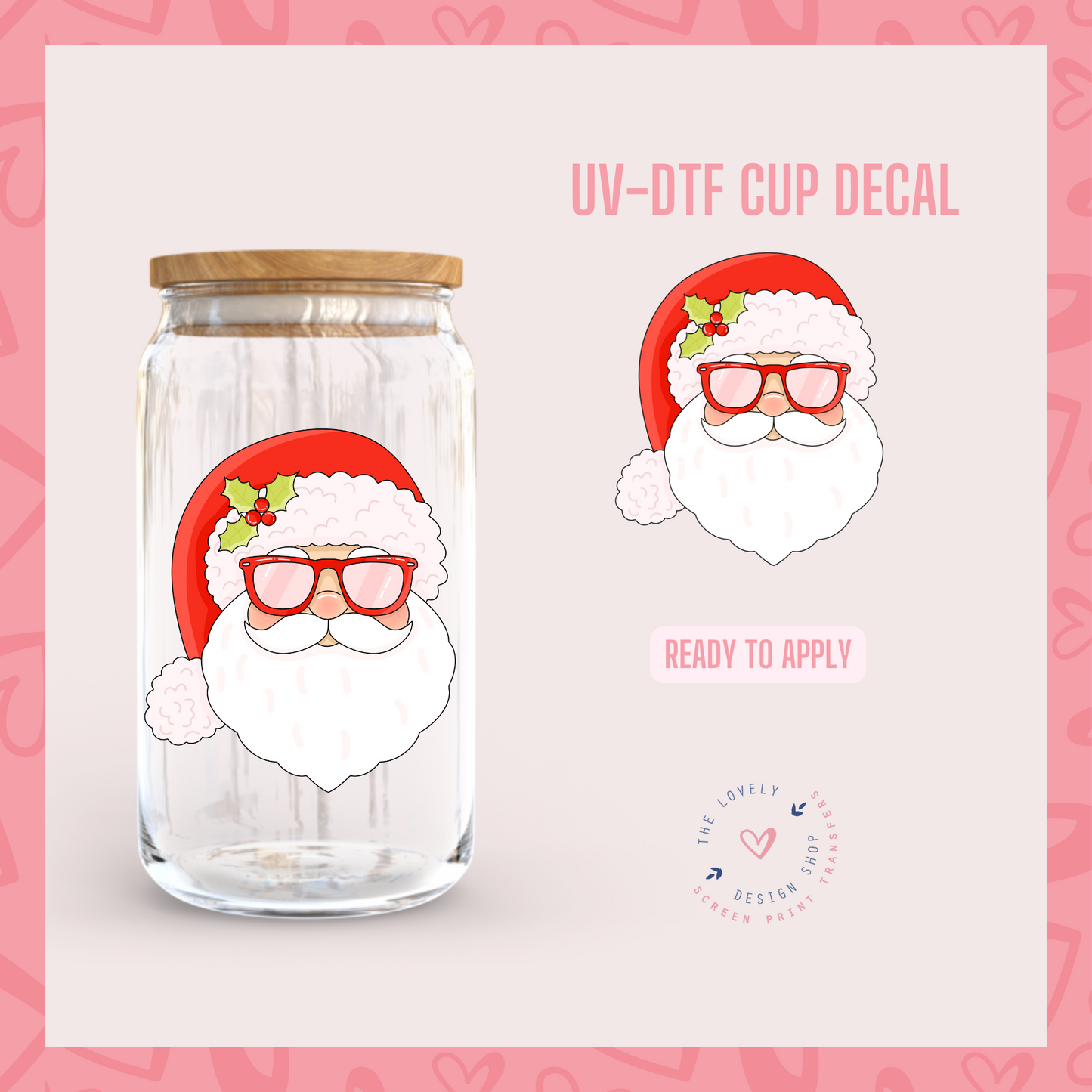 Santa Face - UV DTF Cup Decal - Dec 16