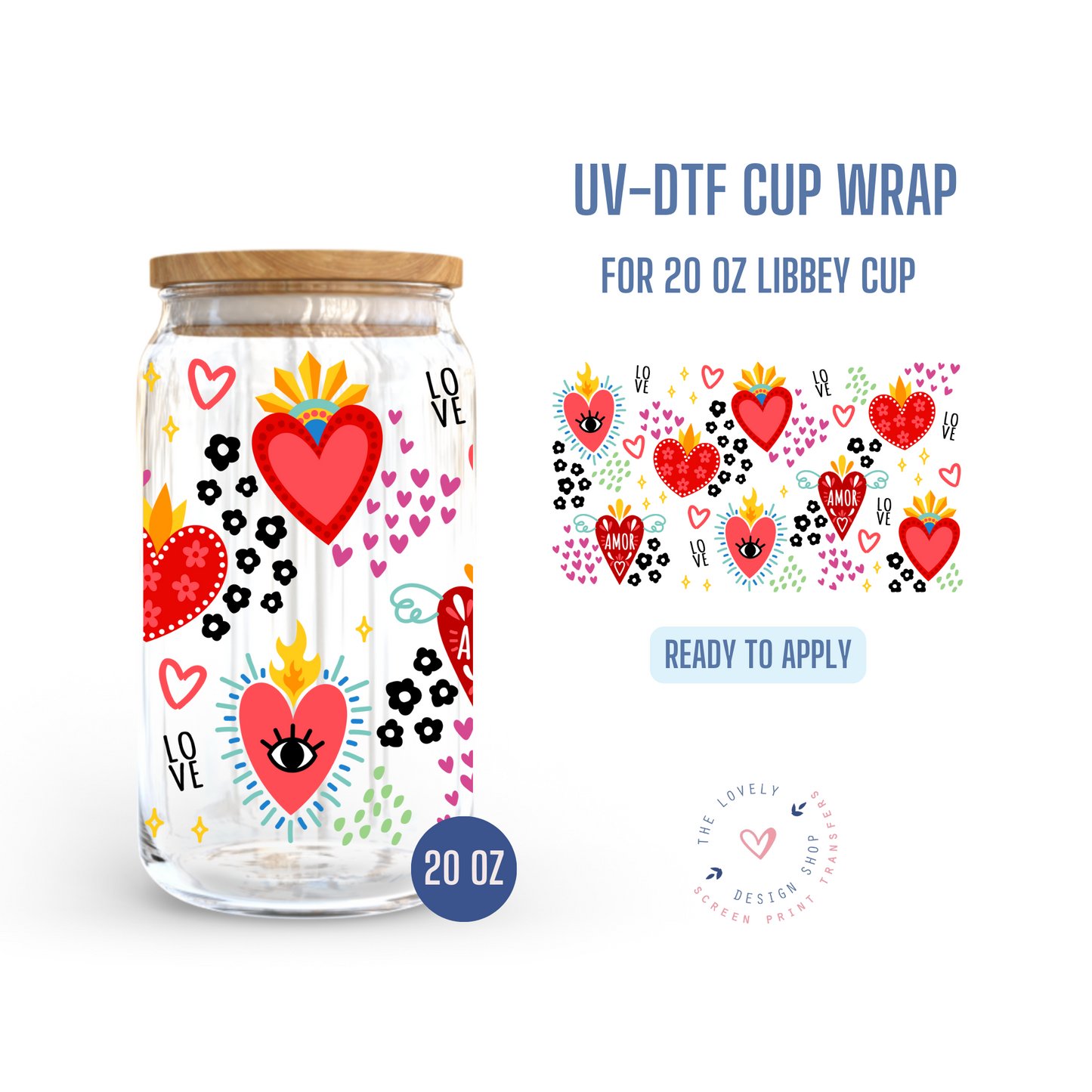 Milagritos - UV DTF 20 oz Libbey Cup Wrap (Ready to Ship) Mar 4