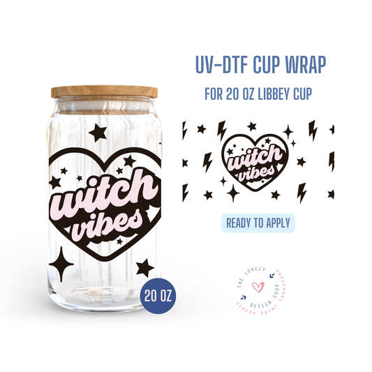 Witch Vibes - UV DTF 20 oz Libbey Cup Wrap (Ready to Ship) Jun 17