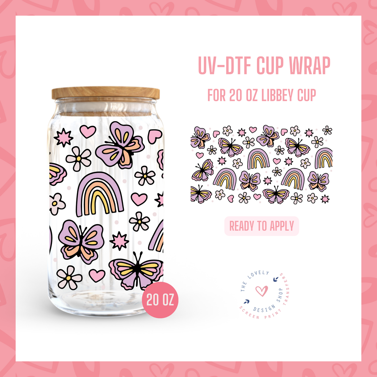 Spring Fling - UV DTF 20 oz Libbey Cup Wrap (Ready to Ship) Apr 29