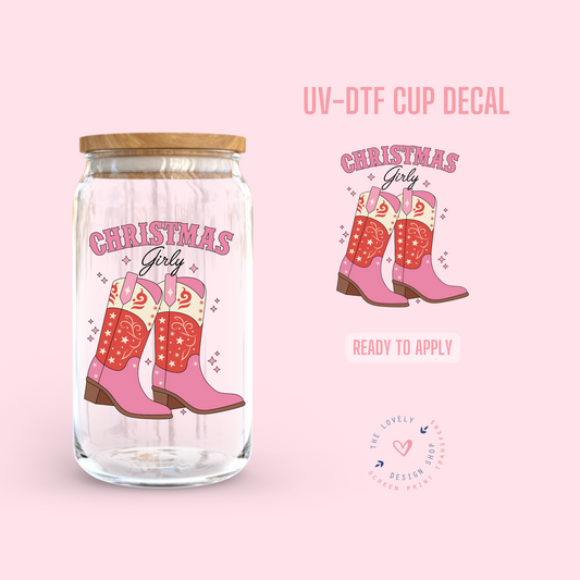 Christmas Girly Boots - UV DTF Cup Decal - Sep 16