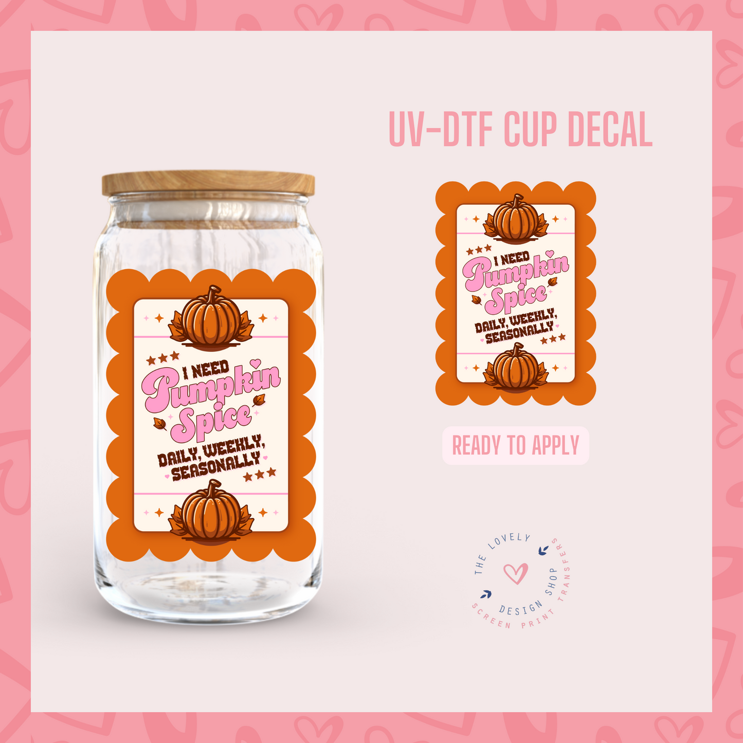 Pumpkin Spice Label - UV DTF Cup Decal - Sep 23