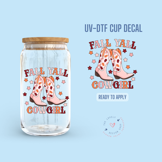 Fall Cowgirl Boots - UV DTF Cup Decal - Jul 29