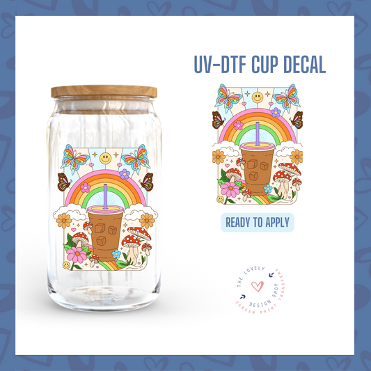 Whimsical Coffee Break - UV DTF Cup Decal (Ready to Ship) Feb 27