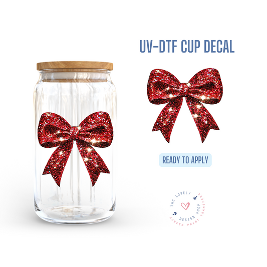 Glitter Bow - UV DTF Cup Decal - Oct 28