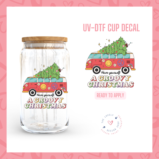 Have Yourself A Groovy Christmas - UV DTF Cup Decal - Oct 15