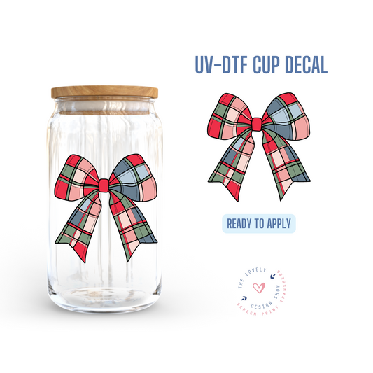 Christmas Bow - UV DTF Cup Decal - Oct 21