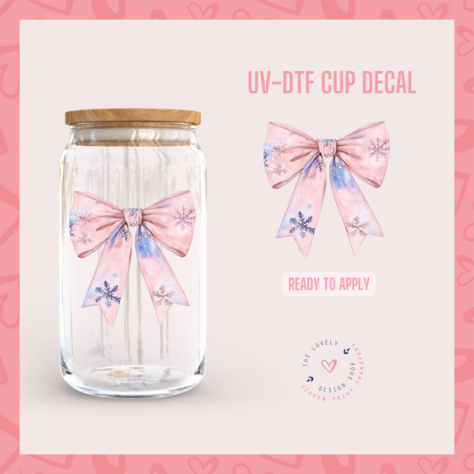 Snowflakes Bow - UV DTF Cup Decal - Oct 28